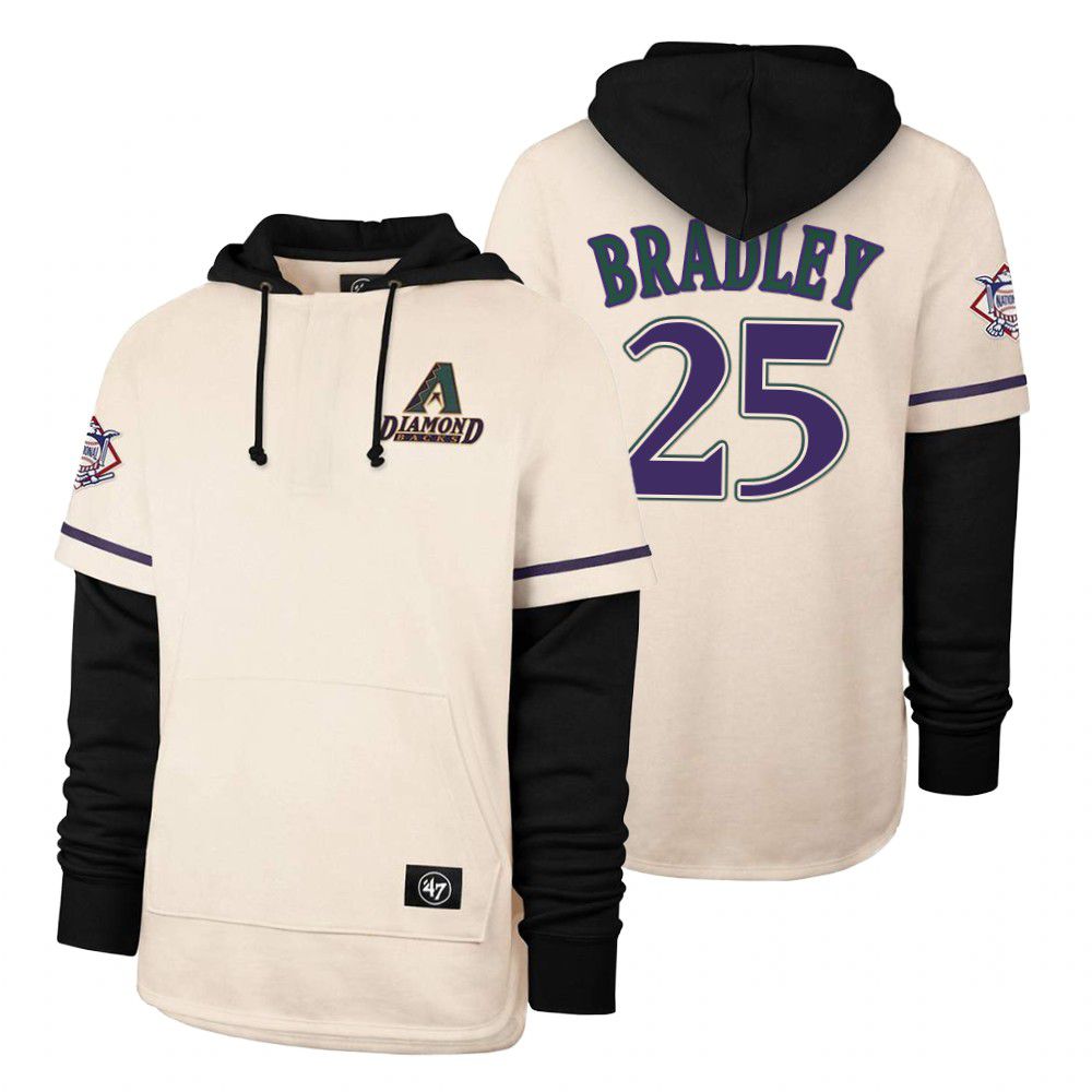 Men Arizona Diamondback #25 Bradley Cream 2021 Pullover Hoodie MLB Jersey